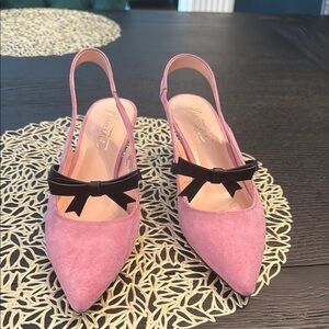 Nanette Lepore Pink and Black Heels with Slingback